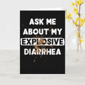 Carte Demandez-moi à propos de ma diarrhée explosive drô (Fleur jaune)