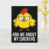 Carte Demandez-moi à propos de mes poulets (Fleur jaune)
