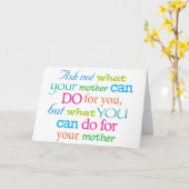 Carte Demandez pas ce que votre mère peut faire pour (Fleur jaune)