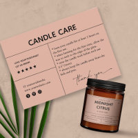 Carte d'emballage pour Merci de soins aux bougies