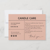 Carte d'emballage pour Merci de soins aux bougies (Devant)