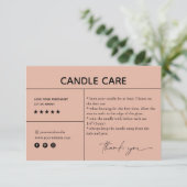 Carte d'emballage pour Merci de soins aux bougies (Debout devant)