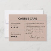 Carte d'emballage pour Merci de soins aux bougies (Devant)