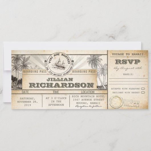 carte d'embarquement 13e anniversaire billets- inv (Devant)