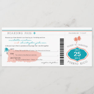 Carte d'embarquement à épouser de Porto Rico
