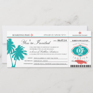 Carte d'embarquement Anniversaire JAMAÏQUE