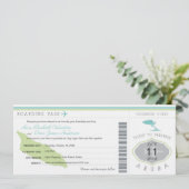 Carte d'embarquement au faire-part de mariage (Debout devant)