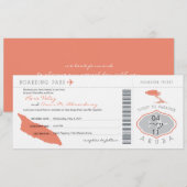 Carte d'embarquement au faire-part de mariage (Devant / Derrière)