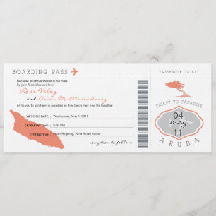 Carte d'embarquement au faire-part de mariage