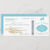 Carte d'embarquement au faire-part de mariage de (Devant / Derrière)