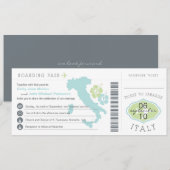 Carte d'embarquement au faire-part de mariage de (Devant / Derrière)