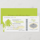 Carte d'embarquement au faire-part de mariage des (Devant / Derrière)