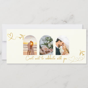 Carte d'embarquement avec photo de mariage