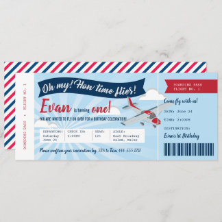 Carte d'embarquement Avion Anniversaire Invitation