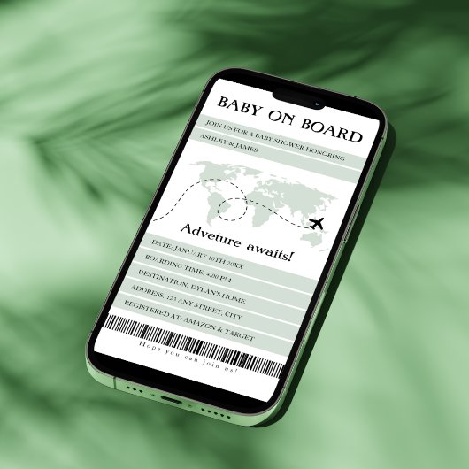 Carte d'embarquement Bébé à bord Baby shower de vo