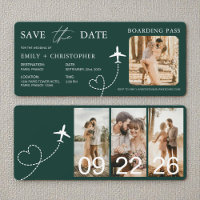 Carte d'embarquement Billet d'avion pour un mariag