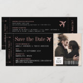 Carte d'embarquement Billet rose Enregistrer la da (Devant / Derrière)