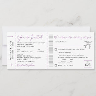 Carte d'embarquement Billet Tout-en-un Invitation