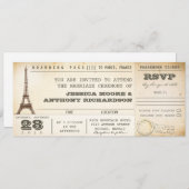 carte d'embarquement Billets mariages- invitations (Devant / Derrière)