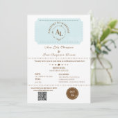 Carte d'embarquement Bleu Poussiéreux Mariage Cosm (Debout devant)