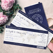 Carte d'embarquement bleue Destination Mariage