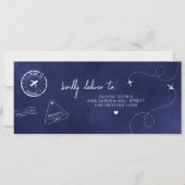 Carte d'embarquement bleue Destination Mariage (Dos)