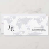 Carte d'embarquement bleue mariage RSVP carte d'en (Dos)