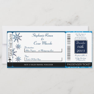 Carte d'embarquement Blue Stars Invitation de mari