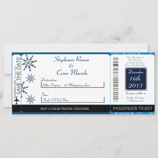 Carte d'embarquement Blue Stars pour invitation de (Devant)