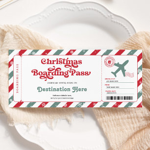 Carte d'embarquement cadeau de Noël surprise