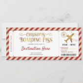 Carte d'embarquement cadeau de Noël surprise (Devant)