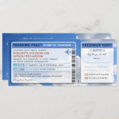 carte d'embarquement ciel mariage ticket-invitatio (Devant / Derrière)