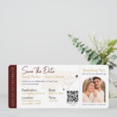Carte d'embarquement Code QR de mariage de destina (Debout devant)