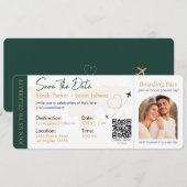 Carte d'embarquement Code QR de mariage de destina (Devant / Derrière)