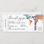 Carte d'embarquement Code QR de mariage de destina (Devant)