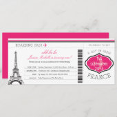 Carte d'embarquement d'anniversaire à Paris (Devant / Derrière)