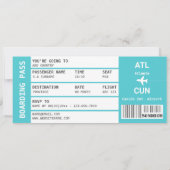 Carte d'embarquement d'avion de la plage de Mexico (Dos)