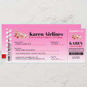 Carte d'embarquement d'avion Invitation de fête d' (Devant / Derrière)