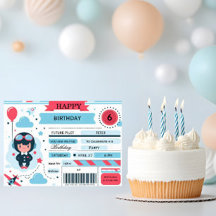 Carte d'embarquement d'avion pour anniversaire de 