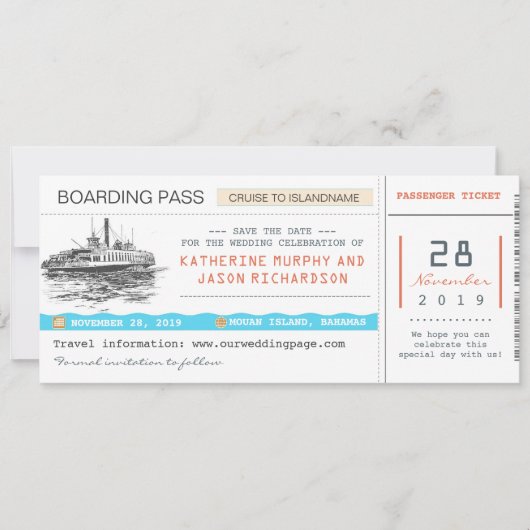 carte d'embarquement de croisière enregistrer les (Devant)