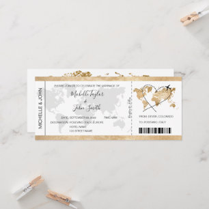 Carte d'embarquement de destination Billet d'or Pl