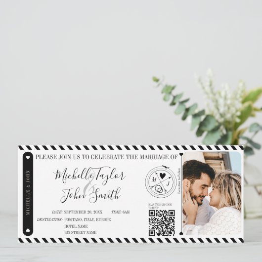 Carte d'embarquement de destination Code QR (Debout devant)