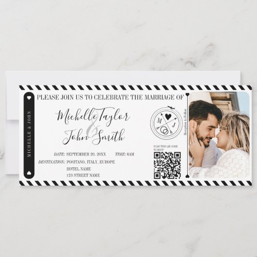 Carte d'embarquement de destination Code QR (Devant)