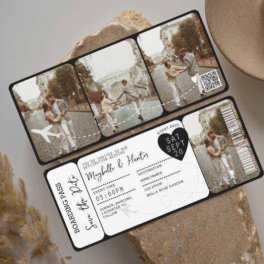 Carte d'embarquement de destination Code QR