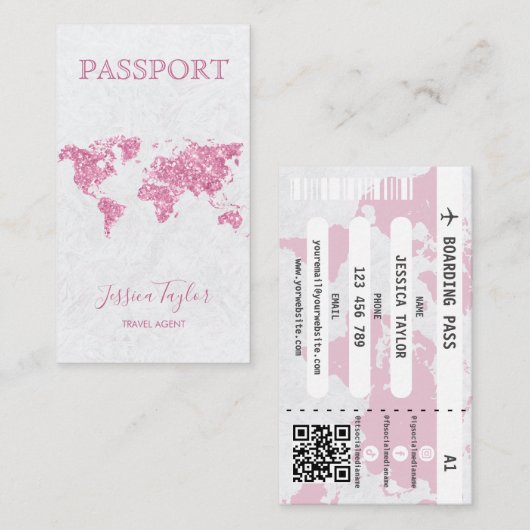 Carte d'embarquement de l'agent de voyage Passport (Devant / Derrière)