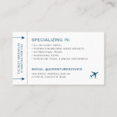 Carte d'embarquement de l'agent de voyages Destina (Dos)