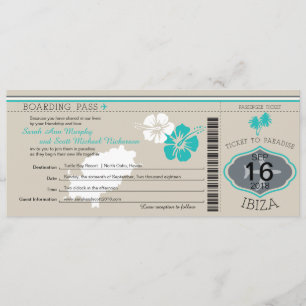 Carte d'embarquement de mariage à IBIZA