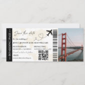 Carte d'embarquement de mariage d'avion minimalist (Devant)