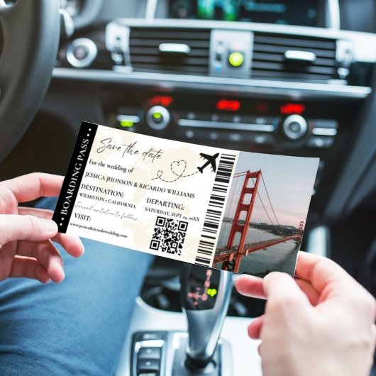 Carte d'embarquement de mariage d'avion minimalist