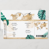 Carte d'embarquement de mariage de destination Dét (Devant / Derrière)